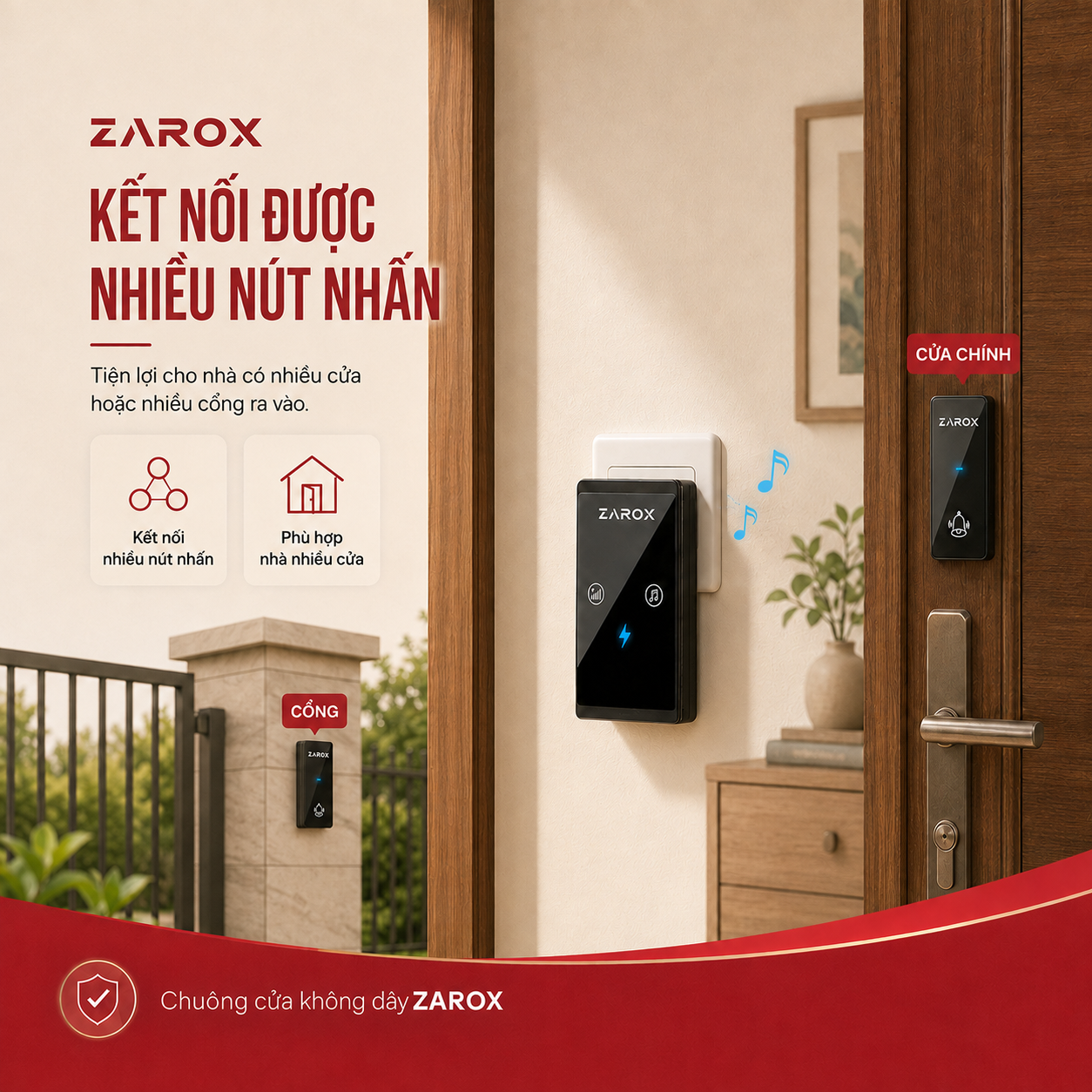 Chuông cửa không dây, chuông cửa không dùng pin ZD04 – ảnh 10
