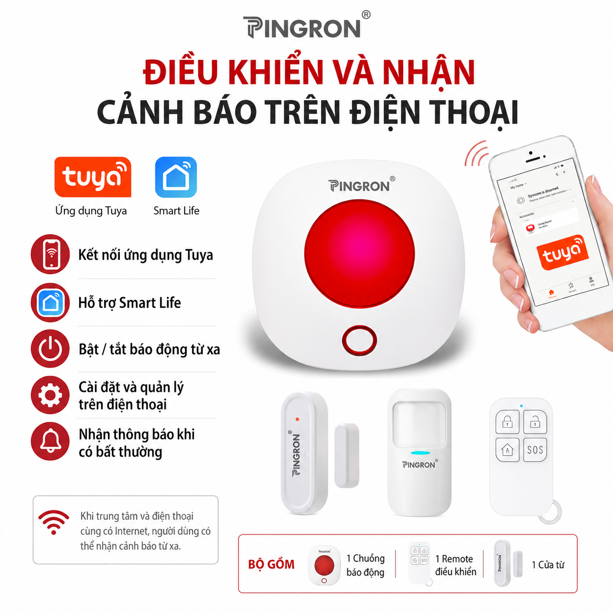 Thiết bị chống trộm gắn cửa PINGRON PR-C03, báo động 105-110dB, 3 chế độ – image 4