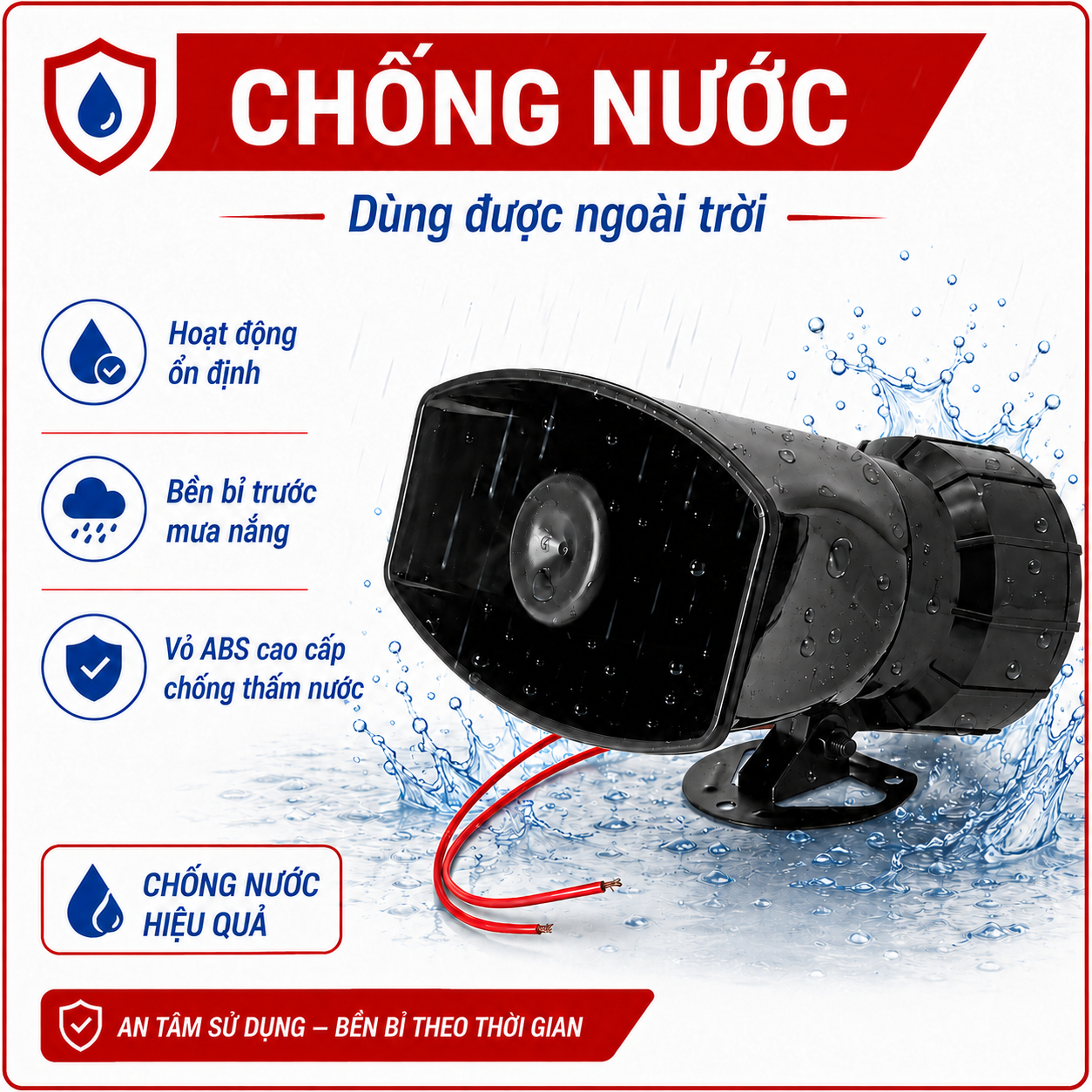Còi hú báo động S09 thiết kế chống nước dùng cho khu vực cảnh báo