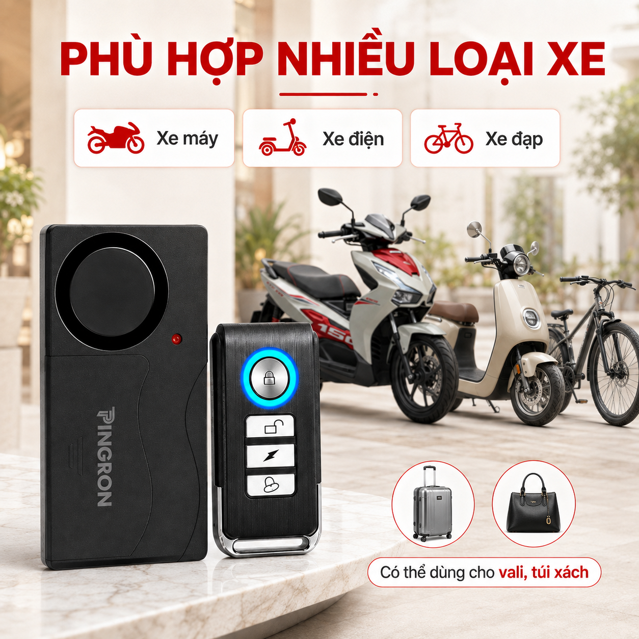 Khóa Chống Trộm Xe Máy PINGRON PR-R05 | Báo Động Lớn 110dB – image 8