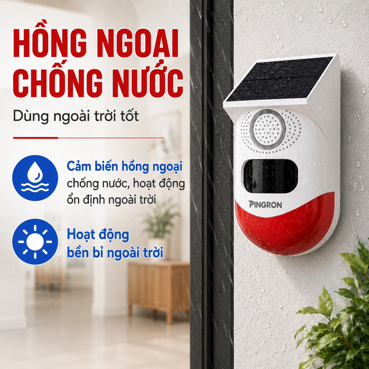 Cảm biến hồng ngoại PINGRON CP10 chống nước dùng ngoài trời