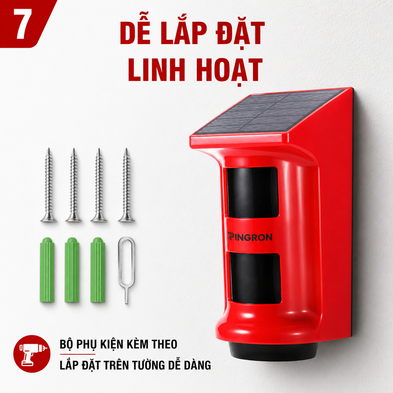 Thiết bị báo động PINGRON P09 lắp lên tường