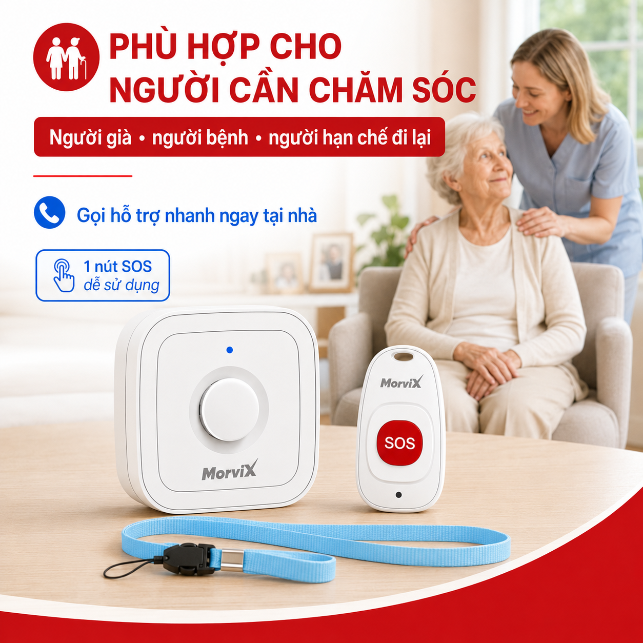 MorviX MD02 phù hợp cho người già người bệnh và người hạn chế đi lại