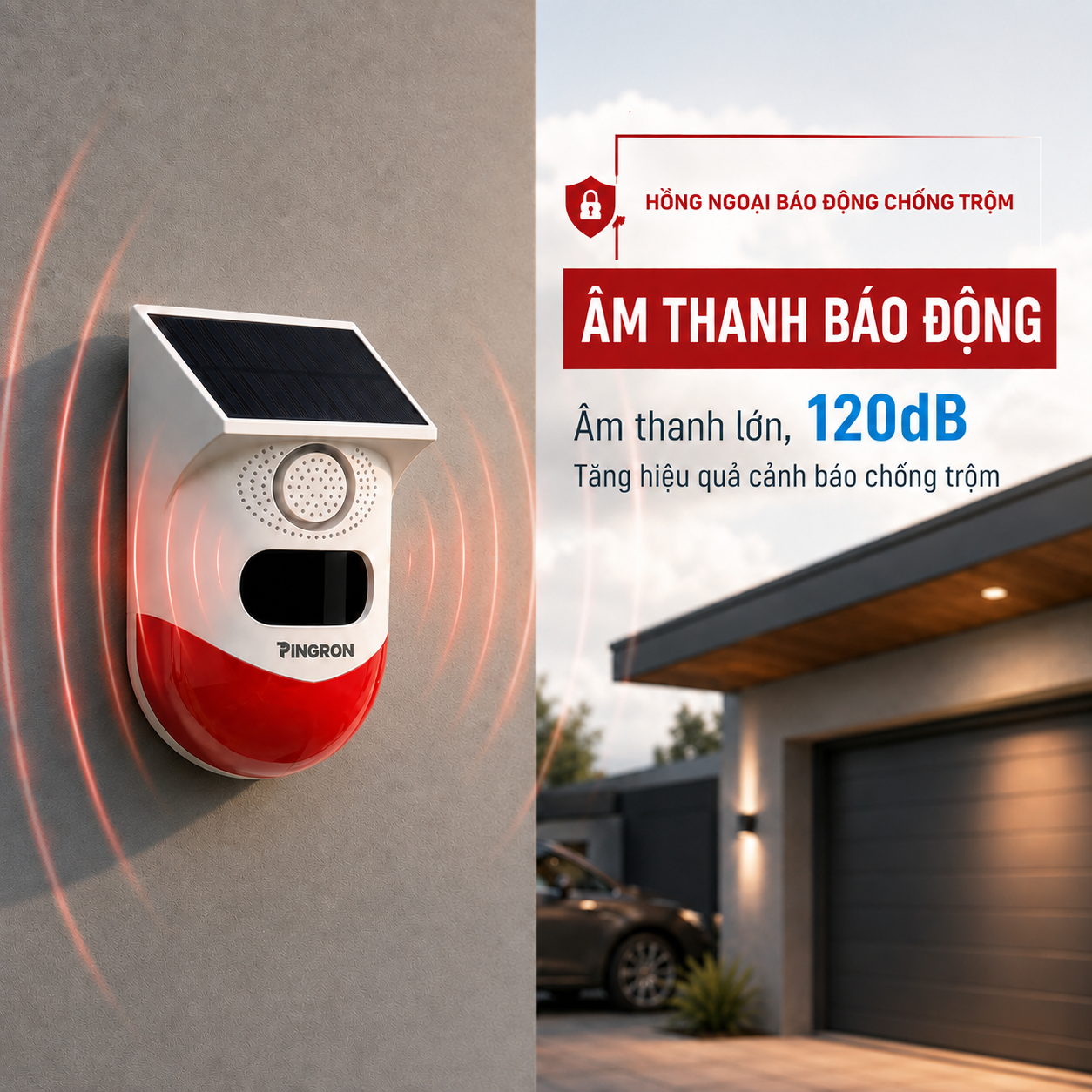Còi báo động chống trộm PINGRON âm thanh lớn 120 dB