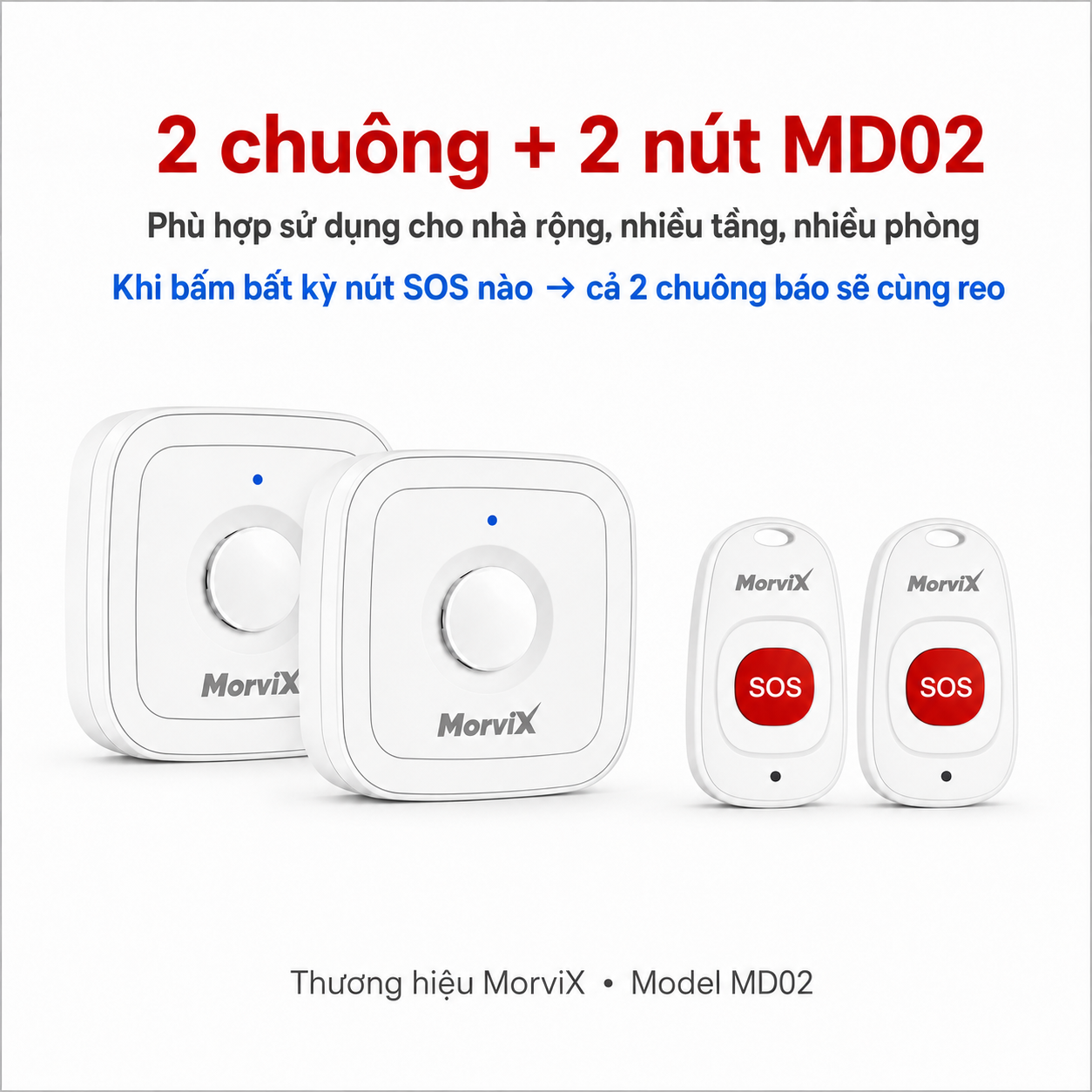 2 chuông + 2 nút MD02